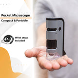 CARSON - 100x-250x LED MicroFlip Pocket Microscope with Smartphone Adapter