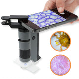 CARSON - 100x-250x LED MicroFlip Pocket Microscope with Smartphone Adapter