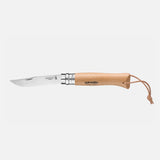OPINEL - NO.08 STAINLESS STEEL WITH LEATHER LANYARD