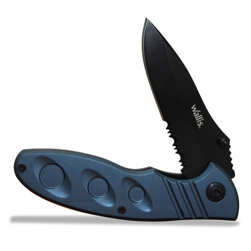 WALLIS - KNIFE WITH BLUE PVC HANDLE 8CM